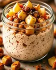 Apple Cinnamon Protein Oats: oats with cinnamon-spiced apples and chia seeds