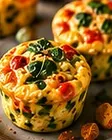 Harvest Egg Muffins: baked eggs with sweet potatoes, spinach and peppers